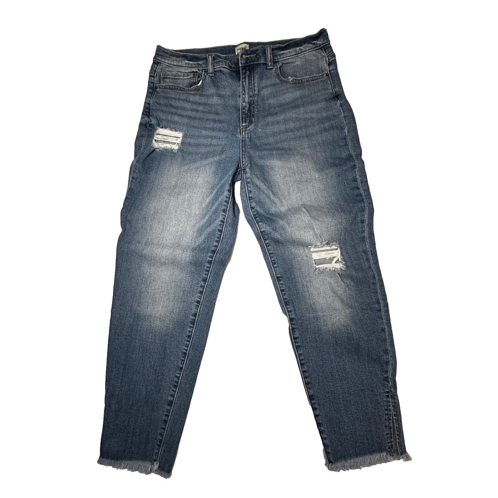 Sneak Peak Distressed Women's Ankle Jeans Fringe Size 13/W31 EUC